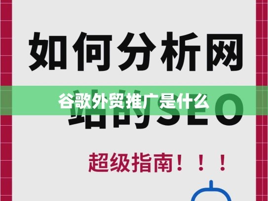 谷歌外贸推广是什么 谷歌外贸推广是什么