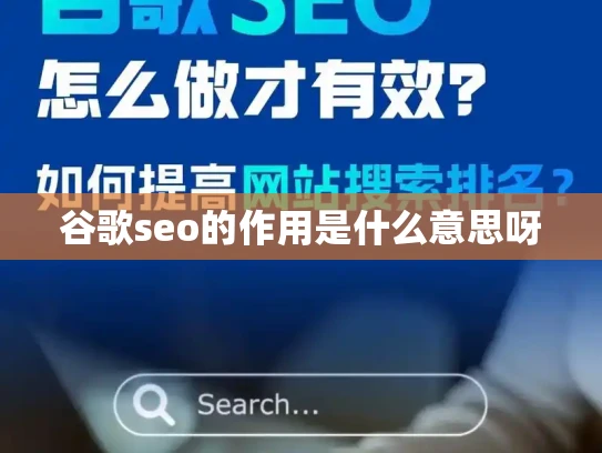 谷歌seo的作用是什么意思呀 谷歌seo的作用是什么意思呀